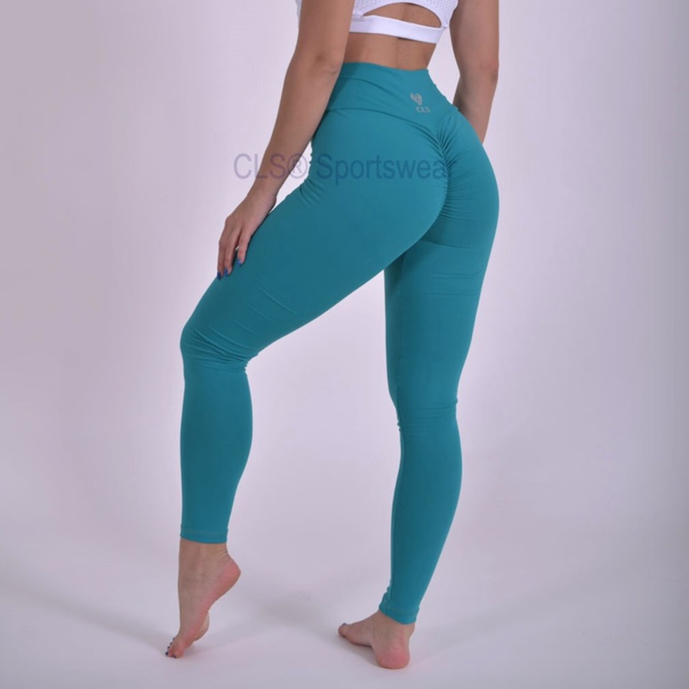 CLS Teal Scrunch Butt Workout Leggings Yoga Pants